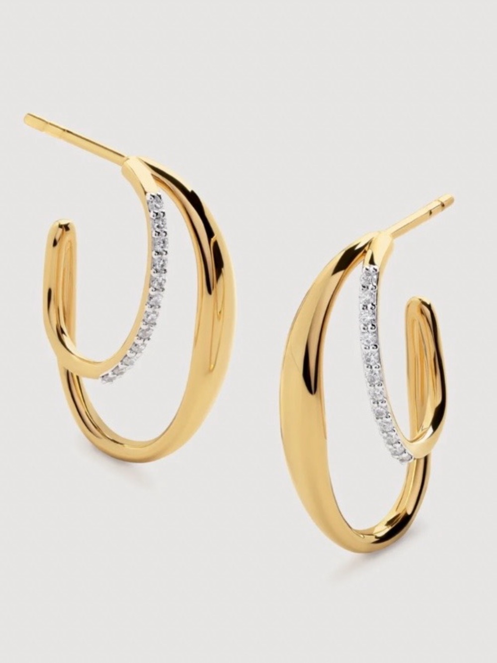 Monica Vinader Nura Wrap Diamond Hoop Earrings